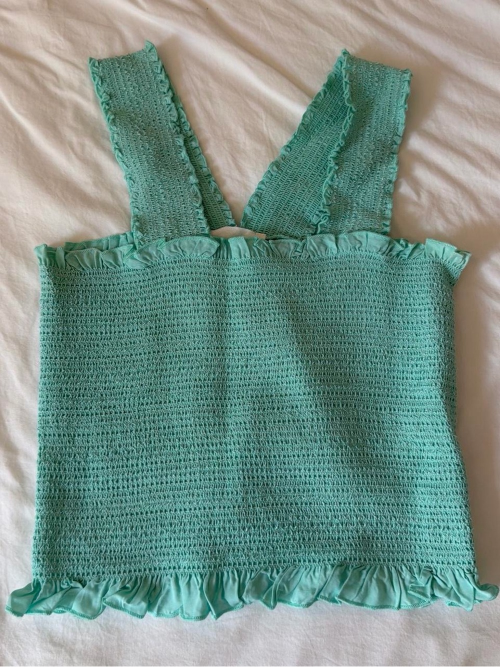 Cotton Candy LA Mint Smocked Ruffle Tank